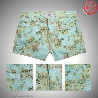 dames abercrombie classic shorts flower pattern lichtgroen Kleren Herstellen tc4w5429